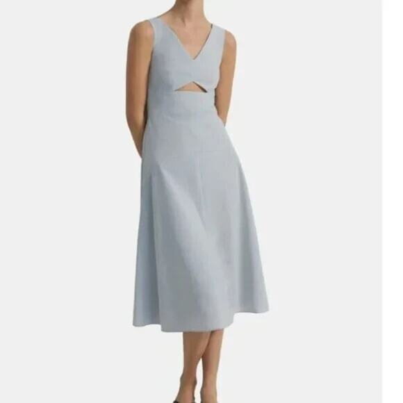 NWOT Theory Harbour-fvh Light Blue Keyhole A Line Dress Size 2